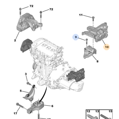 Orijinal 208 SOL ANZUMAN KULAK TURBOSUZ 1.2 9824296180