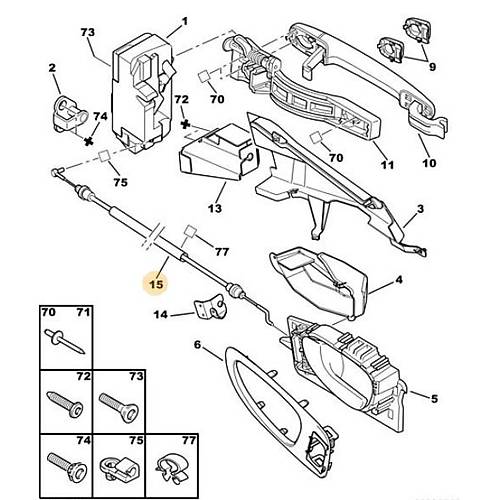 ORIJINAL 307 Kap� Kilit Ara Teli  9151X3