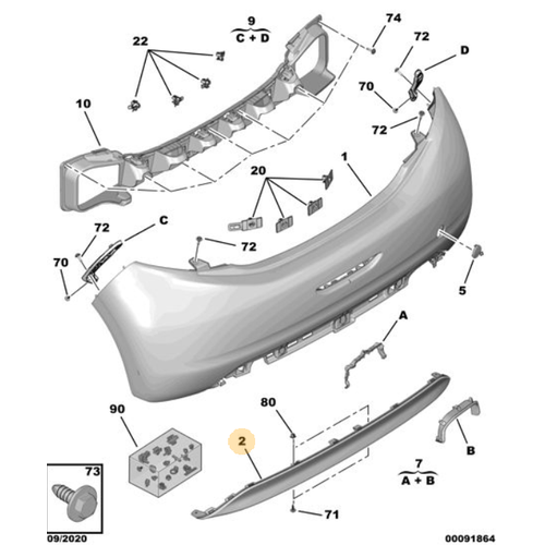 Orijinal 208 Arka Tampon Alt Band   1607259880