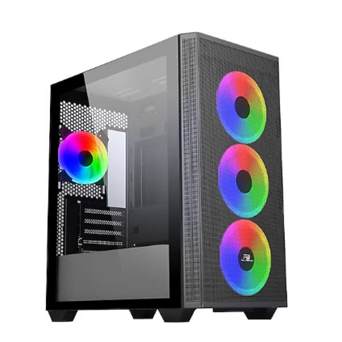 Powerboost Pb-P2252Bb Usb 3.0 Mesh Siyah 4X Ring Argb Fanlı Mid Tower Gaming Kasa