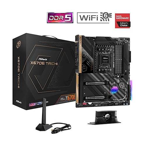 Asrock X670E Taıchı Wıfı-6E Ddr5 Hdmı-Dp Pcıe 5.0 Am5 Atx