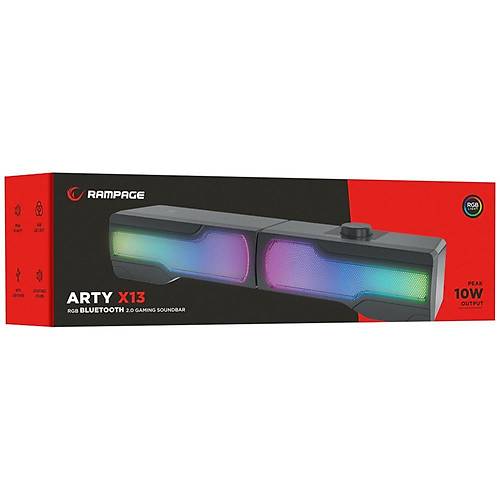 Rampage Arty X13 2.0 Bluetoothlu Rms 3W-2 RGB I��kl� Multimedia Usb 5V 45dB Gaming Oyuncu Speaker
