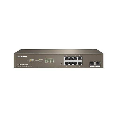 IP-COM 8port IP-G3310P-8-150W GIGABIT 2-SFP 150W Full PoE Y�netilebilir Rack Mount Switch