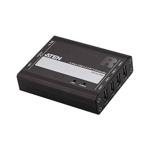 Aten Aten-Uce32100 4-Port Usb 2.0 Cat 5 Sinyal Uzatma Cihaz, 100 Metre, Transmitter & Receiver Birim Dahil