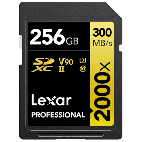 LEXAR 256GB LSD2000256G-BNNNG SD PROFESSIONAL 2000X SDXC UHS-II CARDS UP TO 300MB-S READ 260MB-S WRITE C10 V90 U3