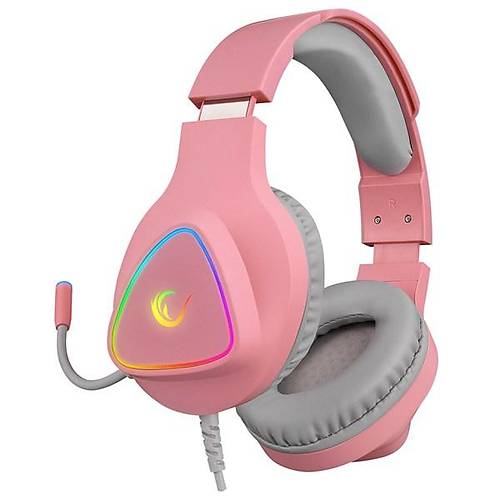RAMPAGE M7 MONCHER Pembe RGB Led USB 7.1 Gaming Mikrofonlu Oyuncu Kulakl