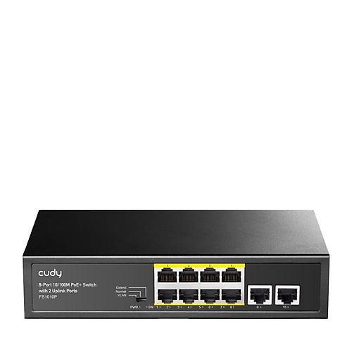 Cudy Fs1010P 8 Port 10-100 Ynetilemez +2 Port Mb. Desktop (8 Port Poe+) 120W Switch