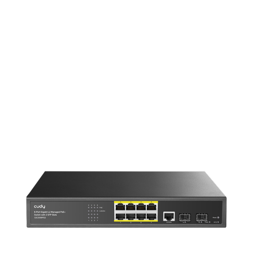 Cudy Gs2008Ps2 8 Port 10-100-1000 Ynetilebilir (L2) 2 Sfp (1Gb) Rack Mount (8 Port Poe+) 120W Switch
