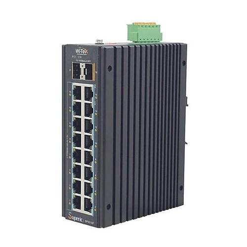 WI-TEK 16port 240w FULL PoE WI-SP3018F 16GE GIGABIT 2X SFP Ynetilemez Endstriyel Switch