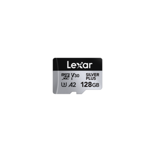 LEXAR 128GB LMSSIPL128GBNANG MICROSD HIGHPERFORMANCE SILVER PLUS MICROSDXC UHSI UP TO 205MB-S READ 150MB-S WRITE C10 A2 V30 U3