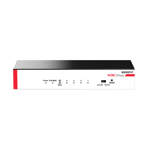 H3C Magic Bs205T-P 5 Port 10-100-1000 Y�netilemez Desktop 4 Port Poe 57W Metal Kasa Switch