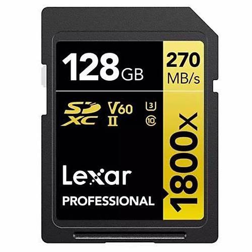 LEXAR 128GB LSD1800128GBNNNG SD PROFESSIONAL 1800X SDXC UHSII CARDS UP TO 280MB-S READ 210MB-S WRITE C10 V60 U3