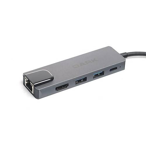 Dark Dk-Ac-U31X46 Type-C To Ethernet - Hdm� - Usb 3.0 - Usb 2.0 - Usb-C Pd 65W Macbook Pro-Air   Notebook-Ultrabook ��in Port �oklay�c� Hub