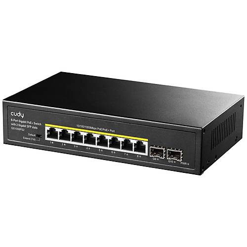 Cudy Gs1008Ps2 8 Port 10-100-1000 Ynetilemez 2 Sfp (1Gb) Desktop (8 Port Poe+) 120W Switch