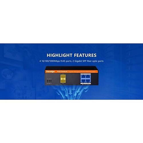 FOREDGE 4port POE IS104GPS-2F GIGABIT 2-SFP 30W POE Y�NET�LEB�L�R END�STR�YEL SWITCH