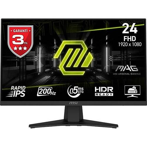 MSI 23.8" RAPID IPS MAG 244F 0.5MS 200HZ HDMI GAMING MON�T�R