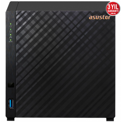 Asustor As1104T Realtek Qc 1Gb Ram 4-Diske Kadar Destekli Nas Server (Disksiz)