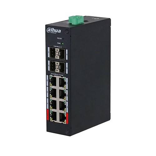 DAHUA 8port HS4412-8ET-120 10-100 1-FSP Endstriyel 120W PoE Switch