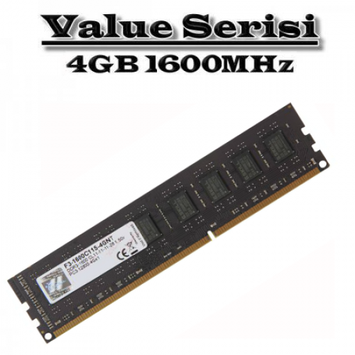 Gskll Value Ddr3-1600Mhz Cl11 4Gb Dmm (512X8) (F3-1600C11S-4Gns)