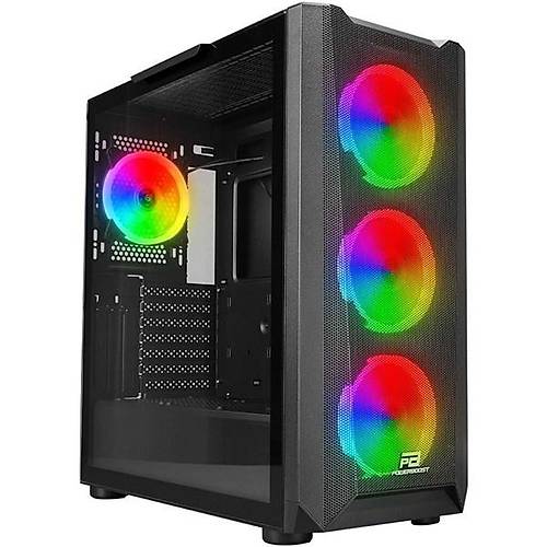 Powerboost Vk-W001B 4-Argb Fanl� Gam�ng M�d-Tower Pc Kasas�  360Mm S�v� So�utma Deste�i