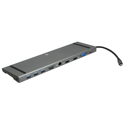 Frisby FA-7722TC USB Type-C to 2xHDMI+VGA+3xUSB 3.0+SD-TF+RJ45 Ethernet evirici