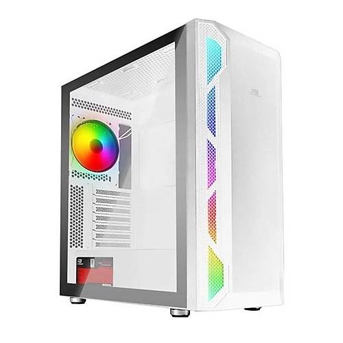 Powerboost Vk-G3701W 4-Rgb Fanl Gamng Md-Tower Pc Kasas Beyaz