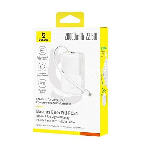 BASEUS ENERFILL FC51 BIPOW2 PRO 10000 22.5W BEYAZ