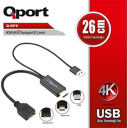 QPORT Q-DPX HDMI(M) TO DISPLAYPORT(F)��EV�R�C�