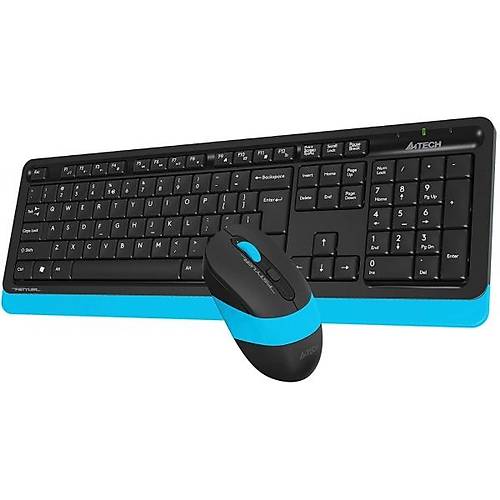 A4 Tech Fg1010 Kablosuz Q Trk Optic Mouse Siyah-Mavi Multimedya Klavye   Mouse Set Set