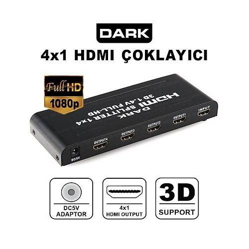 Dark Dk-Hd-Sp4X1 Full Hd 1 Giri 4 Port Hdm Split