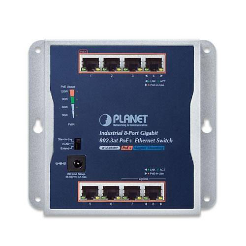Planet Pl-Wgs-818Hp  End�striyel Duvar Tip Y�netilemeyen Poe+ Switch