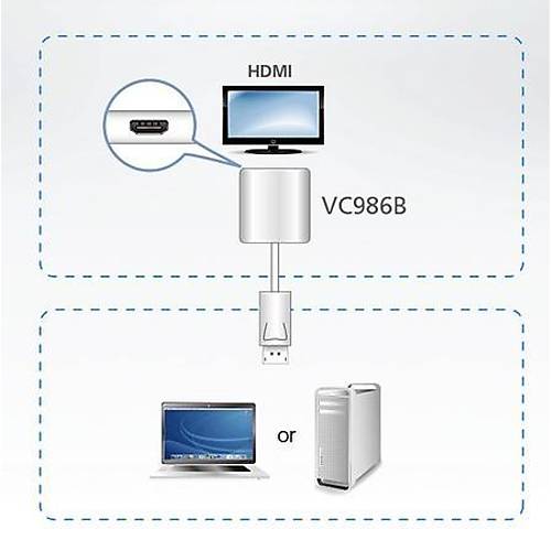 Aten Aten-Vc986B  True 4K Displayport To Hdm Active Adapter