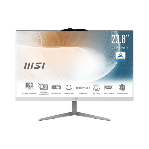 MSI MODERN AM242 12M1893XTR 23.8 FHD 16:9 (1920X1080) I51235U 16GB DDR4 500GB SSD FDOS BEYAZ AIO PC