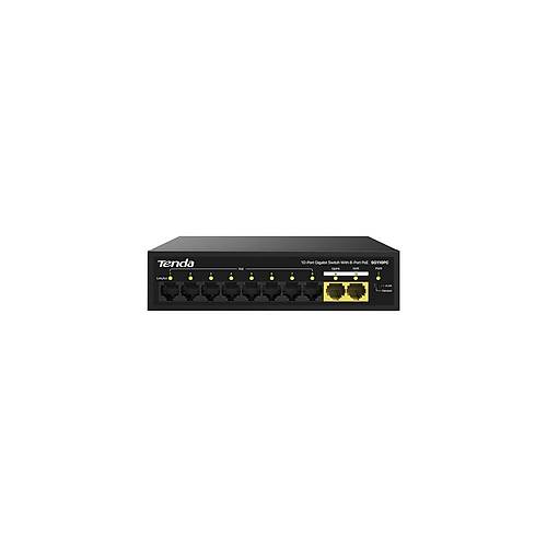Tenda Sg110Pc 10 Port 8 Port Poe+ 10-100-1000 Mbps + 2 Port Uplink Switch �elik Kasa Rack Mount