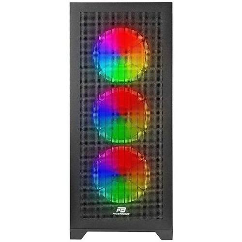 Powerboost Vk-G4306S 4-Argb Fanl Gamng Md-Tower Pc Kasas 360Mm Sv Soutucu Destei