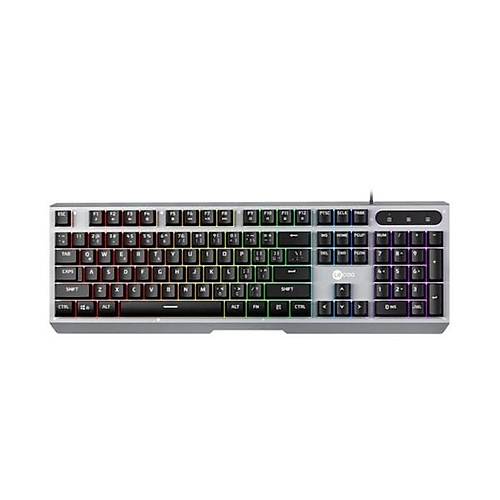LENOVO LECOO KB121 USB Q Trk Rainbow Aydnlatmal Mekanik Hisli Metalik Gaming Klavye