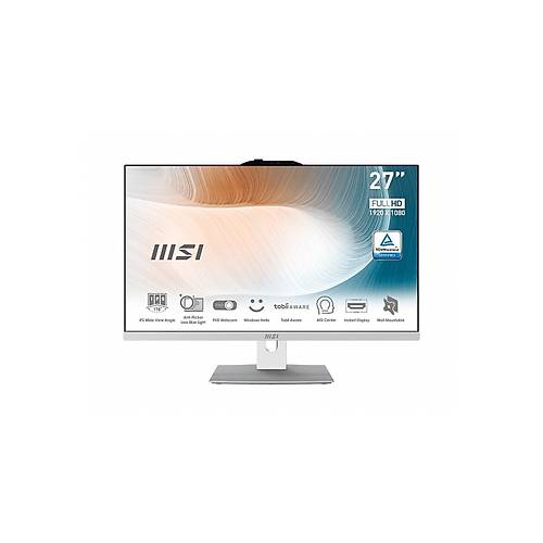 MSI MODERN AM272P 12M1255XTR 27 FHD 16:9 (1920X1080) I51235U 16GB DDR4 500GB SSD FDOS BEYAZ AIO PC
