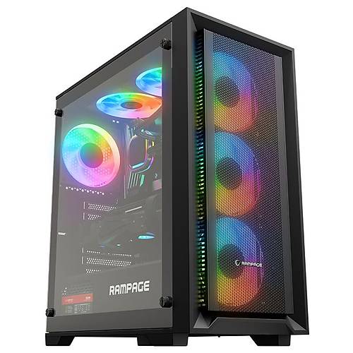 Rampage Voyager 750W 80+ Bronze Siyah 4*Rgb Auto Fan Atx Md Tower Gamng Oyuncu Kasas