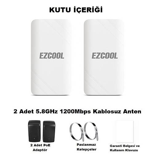 EZCOOL EZ-W580AN DI ORTAM (5.8GHz 1200Mbps 1KM) ACCESS PONT