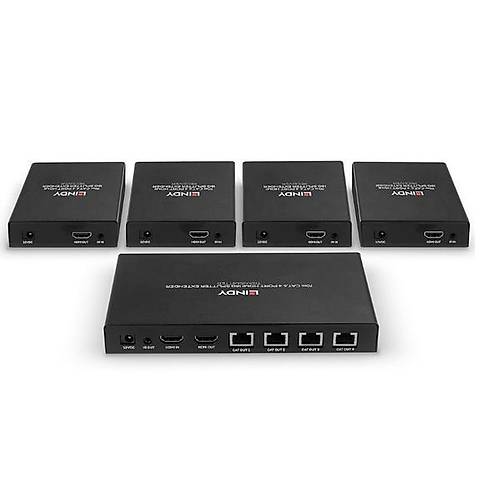 Lindy Ln-38262 70M Cat.6 4 Port Hdm 18G Sinyal oklayc Ve Uzatc, Alc (Receiver) Ve Verici (Transmitter) nite Dahil
