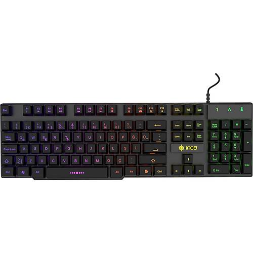 Inca Ikg-449 Usb Q Trk Rainbow Aydnlatmal Mekanik Hisli Siyah Gaming Klavye