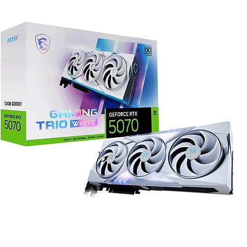 MSI VGA GEFORCE RTX 5070 12G GAMING TRIO OC WHITE RTX5070 12GB GDRR7 192B DX12 PCIE 5.0 X16 (3XDP 1XHDMI)