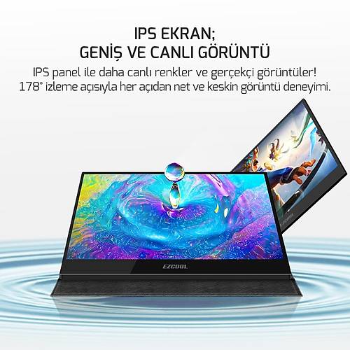 EZCOOL LITE E15 15,6�� 60HZ FHD PORTABLE TA�INAB�L�R MON�T�R (SIFIR �L� P�KSEL GARANT�L�)