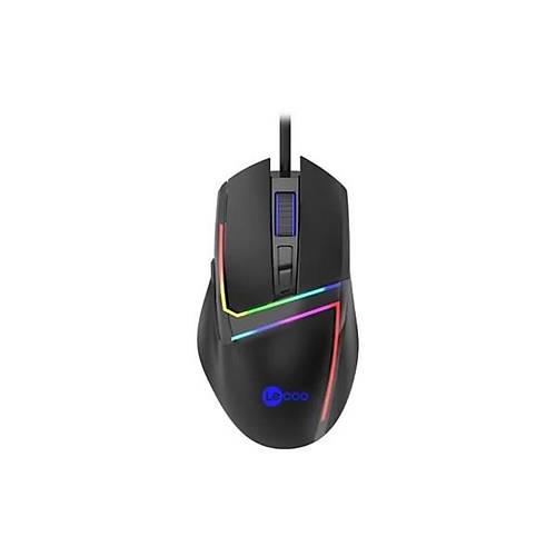 LENOVO LECOO MS106 USB RGB Led Aydnlatmal 3200dpi Gaming Optic Siyah Mouse