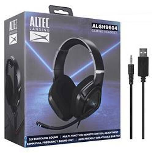 Altec Lansing ALGH9604 Siyah PS4-XBOX-Mobil Uyumlu USB+3.5mm Rainbow Gaming Mikrofonlu Kulaklk