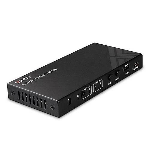 Lindy L�n-38313 2X2 Hdm� 8K60 Matrix 40Gbps, 8K@60Hz ��z�n�rl�kleri Destekler