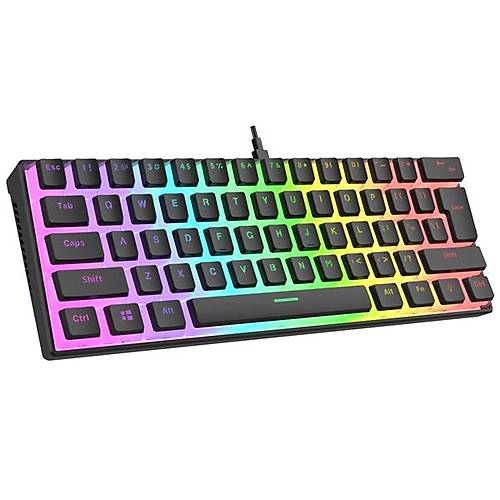 Rampage Radıant K11 Siyah Type-C Bağlantılı Rgb Puding Tuşlu Us Layout Red Switch Gaming Oyuncu Klavye