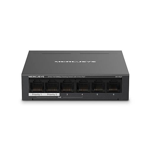 Mercusys 6Port Ms106Lp 10-100 4Port Poe 40W Ynetilemez Switch