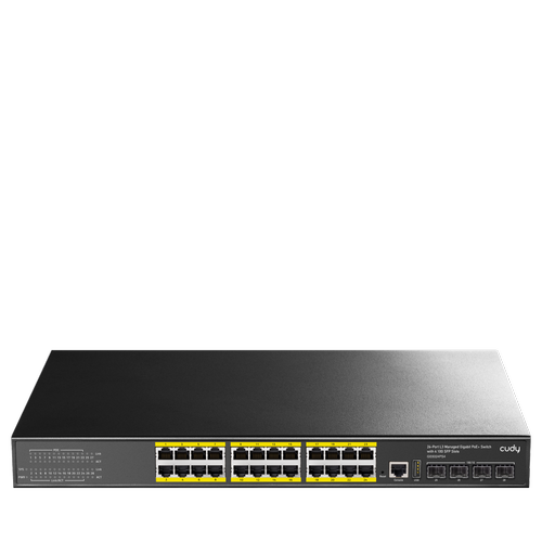 Cudy Gs5024Ps4-400W 24 Port 10-100-1000 L3 4 Sfp (10Gb) Rack Mount (24 Port Poe+) 400W Switch
