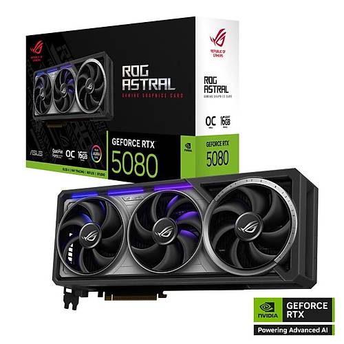 Asus 16GB ROG-ASTRAL-RTX5080-O16G-GAMING GDDR7 256Bit 2xHDMI 3xDP RGB DLSS4